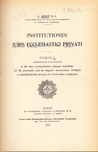 Institutiones iuris ecclesiastici privati