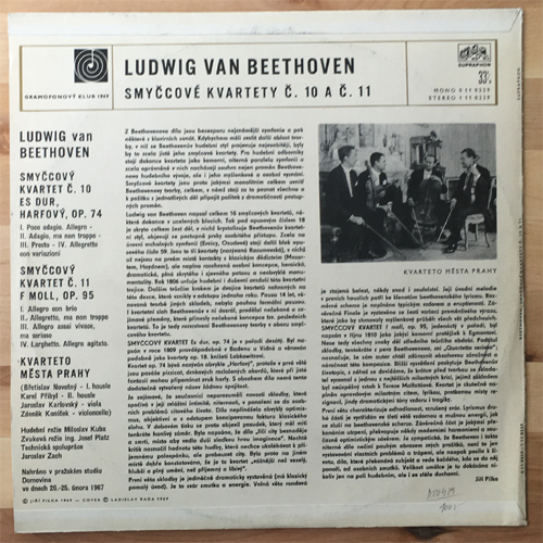 Ludwig van Beethoven - Smyčcové kvartety č. 10 a č. 11 (LP)