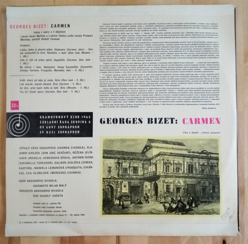 Bizet - Carmen: Scény z opery o 4 dějstvích (LP)