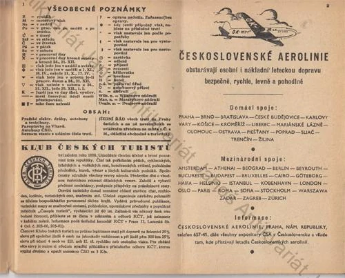 Svátkův pražský jízdní řád obchodní a turistický (zima 1948 - jaro 1949) | ČSD Praha