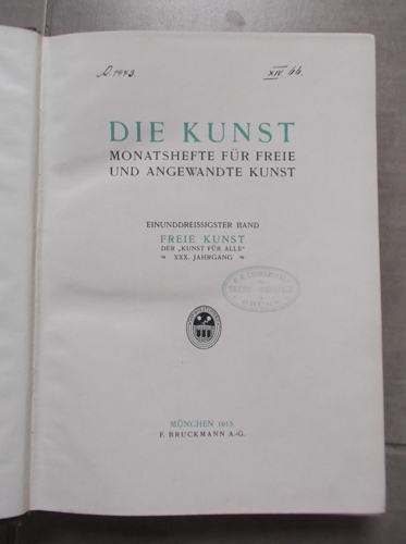 Die Kunst: Monatshefte für freie und angewandte kunst