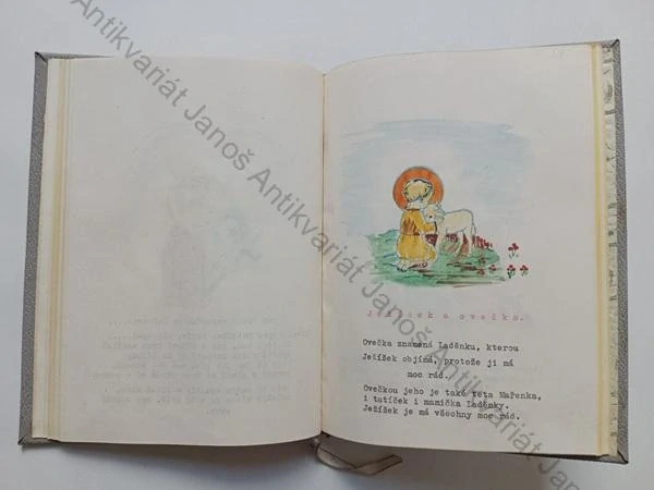 Laděnce posílá Ježíšek (Vánoce 1956) – strojopis s ručně kolorovanými ilustracemi