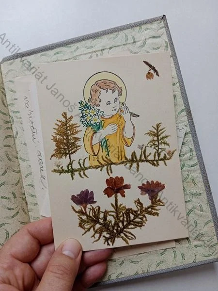 Laděnce posílá Ježíšek (Vánoce 1956) – strojopis s ručně kolorovanými ilustracemi