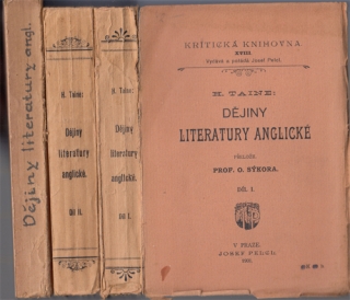 Taine - Dějiny literatury anglické (3 díly)